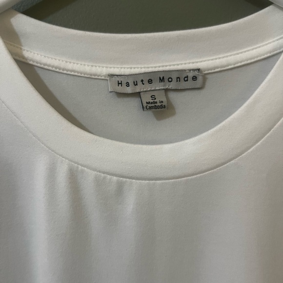 Haute Monde NWOT white ruffle cap sleeve size small - Picture 3 of 4